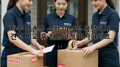 파주 금촌동 소형 이삿짐? 용달이사 견적 비교 후 현명하게 이사하세요!